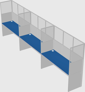 Shared rectangular cubicle