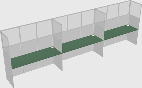 Shared rectangular cubicle