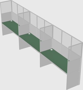 Shared rectangular cubicle