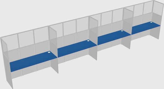 Shared rectangular cubicle