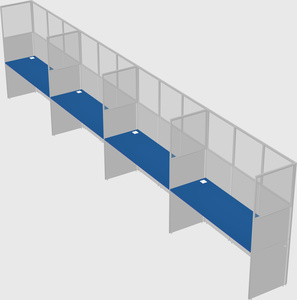 Shared rectangular cubicle