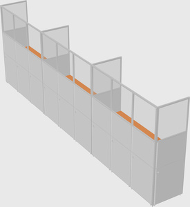 Shared rectangular cubicle