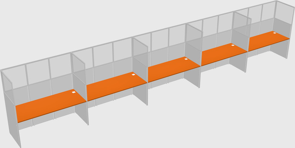 Shared rectangular cubicle