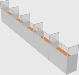 Shared rectangular cubicle