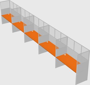 Shared rectangular cubicle