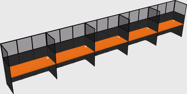 Shared rectangular cubicle