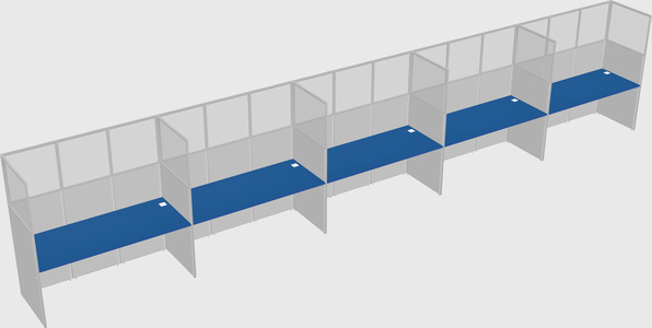 Shared rectangular cubicle