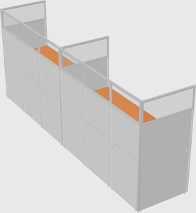 Shared rectangular cubicle