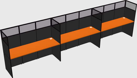 Shared rectangular cubicle