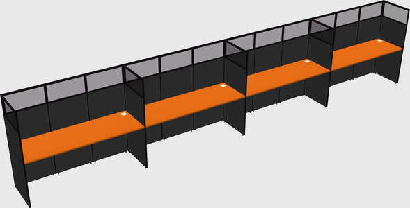 Shared rectangular cubicle