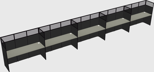 Shared rectangular cubicle