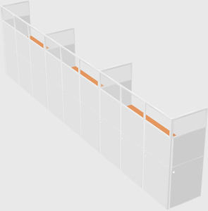 Shared rectangular cubicle