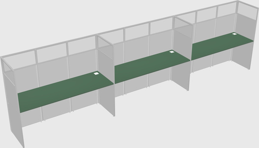 Shared rectangular cubicle