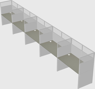 Shared rectangular cubicle