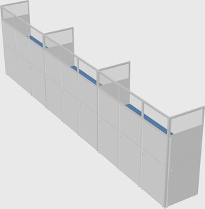 Shared rectangular cubicle