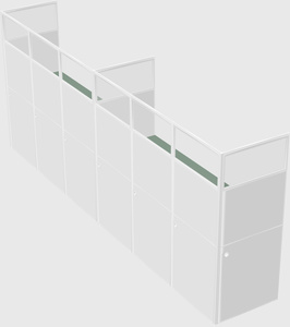 Shared rectangular cubicle