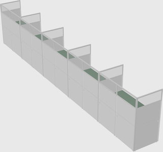 Shared rectangular cubicle
