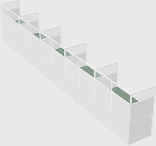 Shared rectangular cubicle