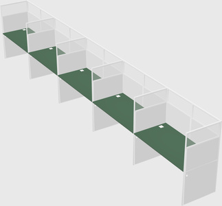 Shared rectangular cubicle