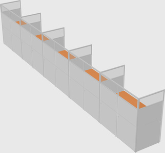 Shared rectangular cubicle