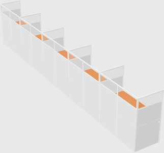 Shared rectangular cubicle