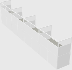 Shared rectangular cubicle