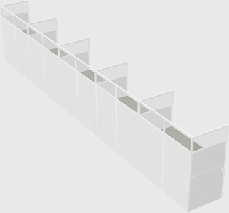 Shared rectangular cubicle