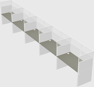 Shared rectangular cubicle