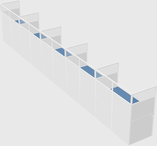Shared rectangular cubicle