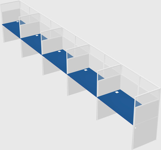 Shared rectangular cubicle