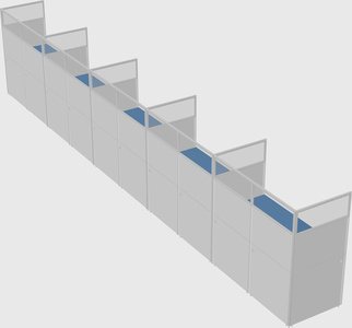 Shared rectangular cubicle