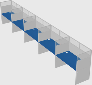 Shared rectangular cubicle