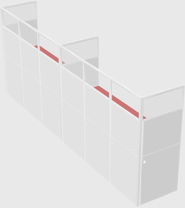 Shared rectangular cubicle