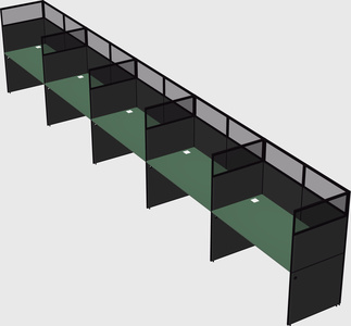 Shared rectangular cubicle