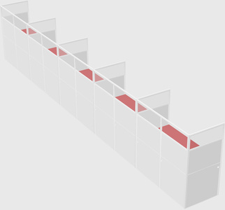 Shared rectangular cubicle