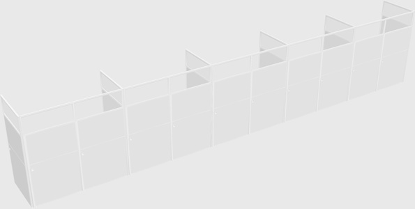 Shared rectangular cubicle
