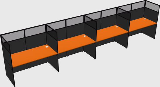 Shared rectangular cubicle