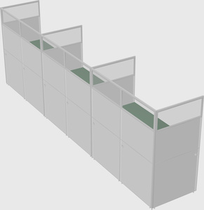 Shared rectangular cubicle