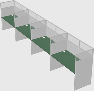 Shared rectangular cubicle