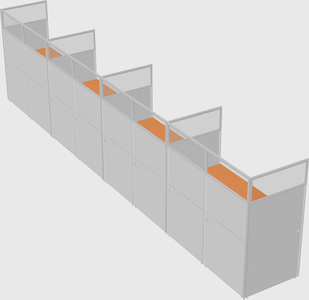 Shared rectangular cubicle