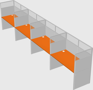 Shared rectangular cubicle