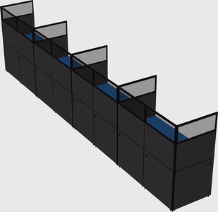 Shared rectangular cubicle