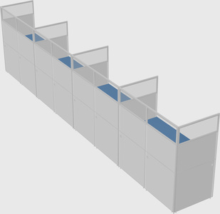 Shared rectangular cubicle