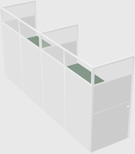Shared rectangular cubicle