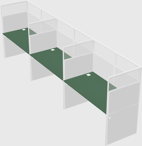 Shared rectangular cubicle