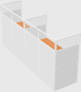 Shared rectangular cubicle