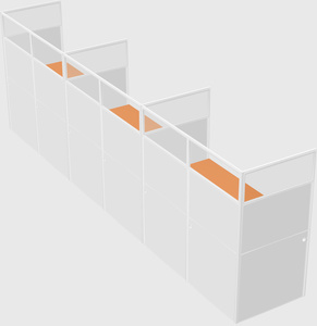 Shared rectangular cubicle
