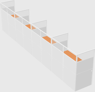 Shared rectangular cubicle