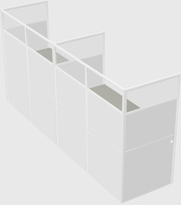 Shared rectangular cubicle