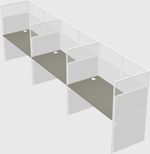 Shared rectangular cubicle